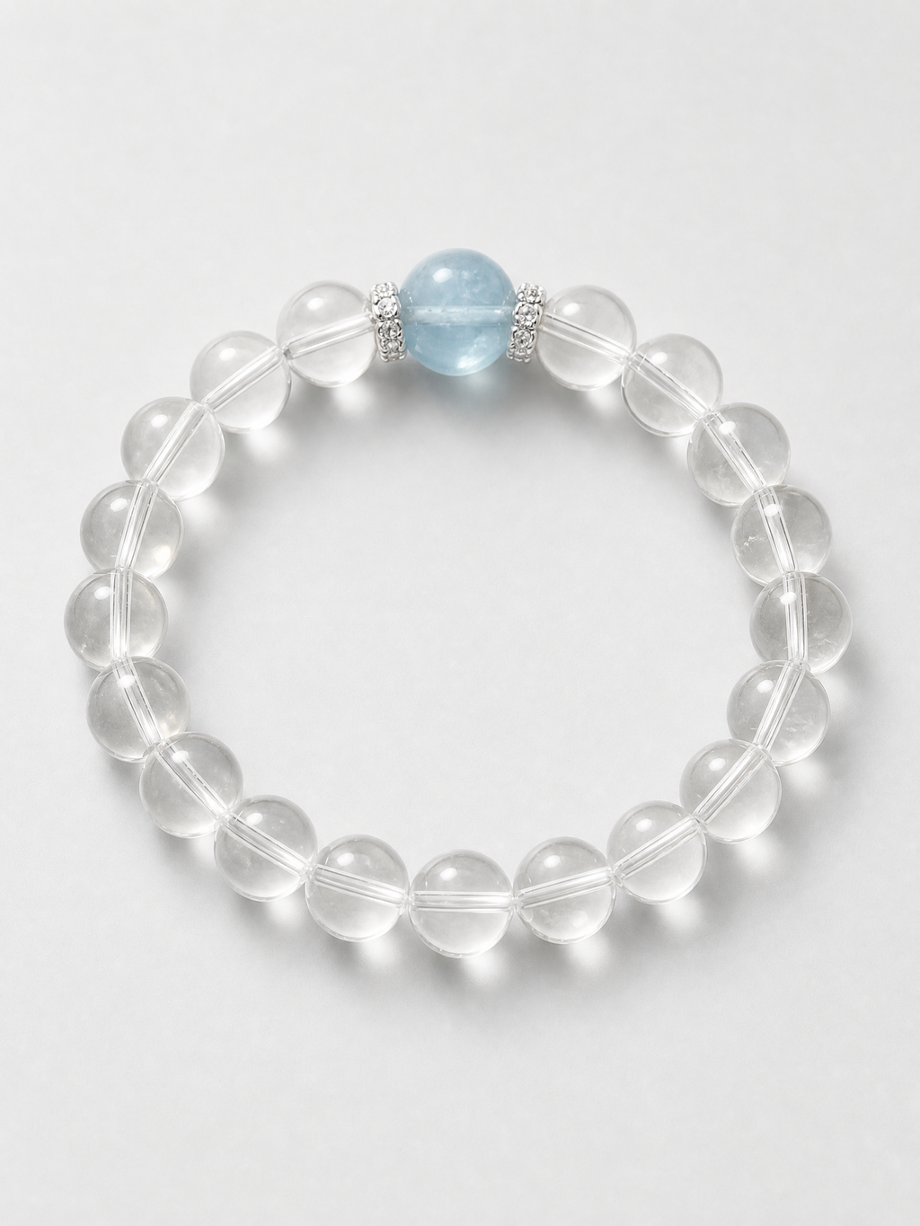 Clear Horizon Quartz & Aquamarine Bracelet