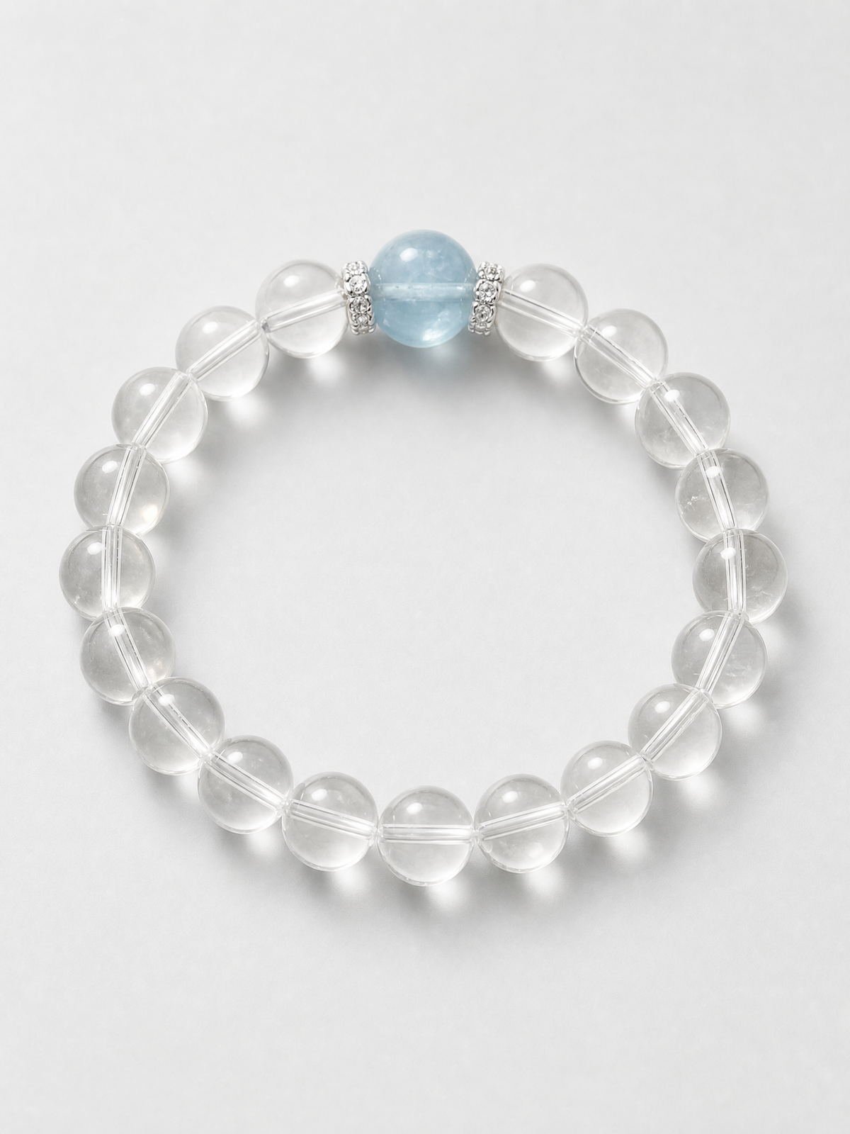 Clear Horizon Quartz & Aquamarine Bracelet