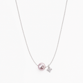 Moonlit Lilac Pearl Necklace – Pearl & Crystal Pendant