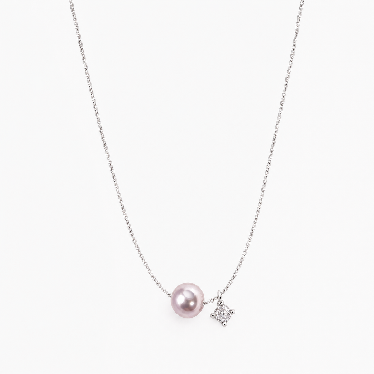 Moonlit Lilac Pearl Necklace – Pearl & Crystal Pendant