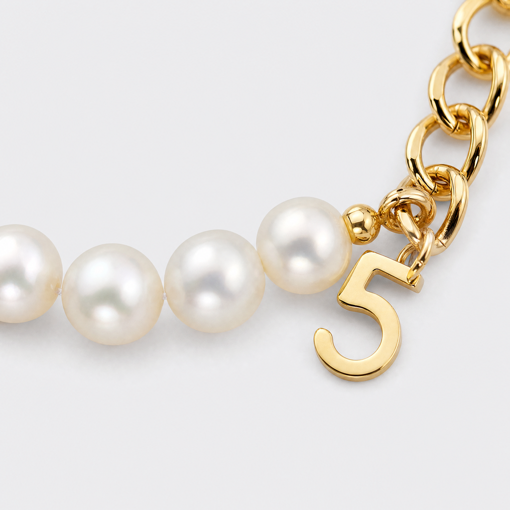 Golden Muse Pearl Charm Bracelet