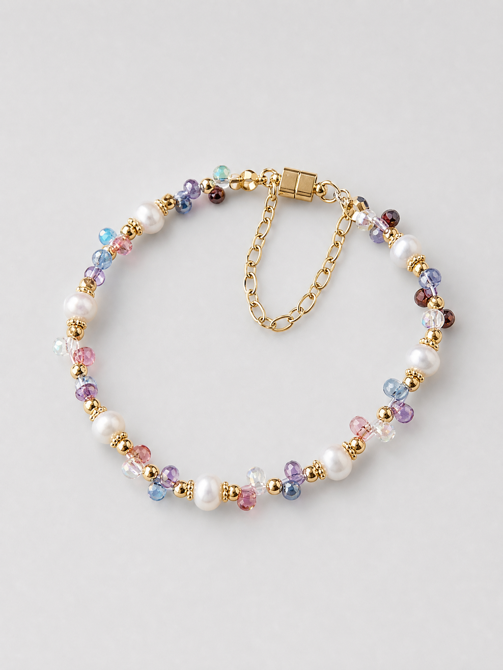 Aurora Pearl & Rainbow Gemstone Bracelet
