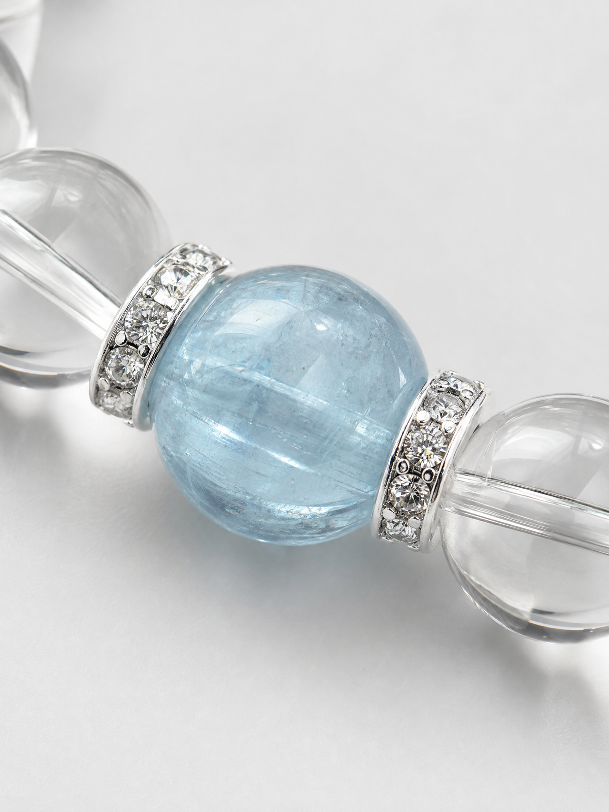 Clear Horizon Quartz & Aquamarine Bracelet
