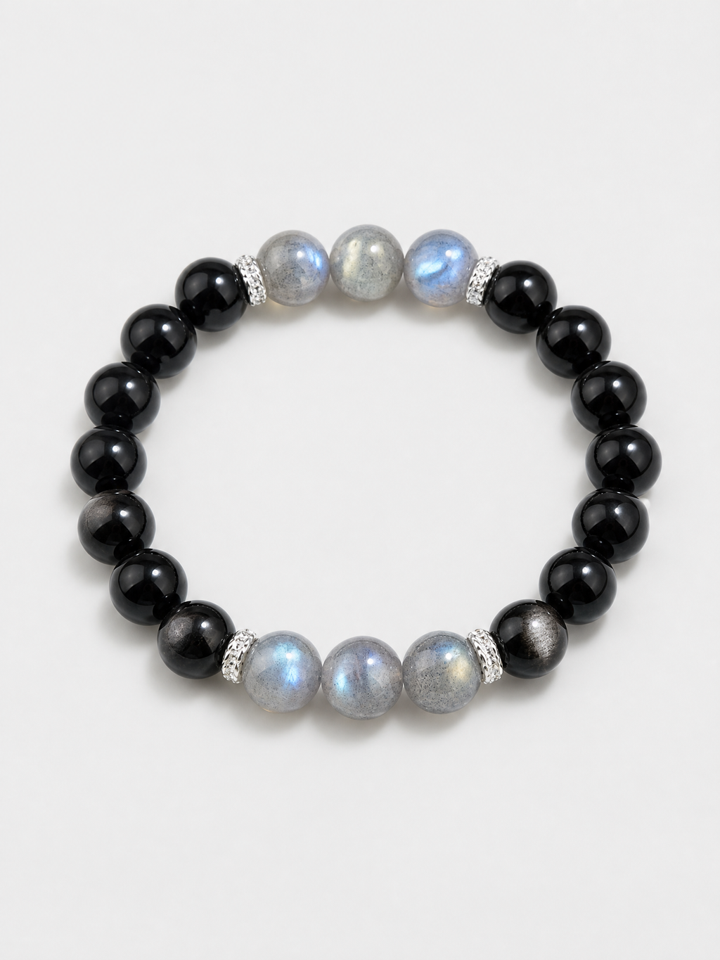 Midnight Aurora Obsidian & Labradorite Bracelet