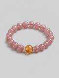 Strawberry Glow Natural Strawberry Quartz & Citrine Bracelet