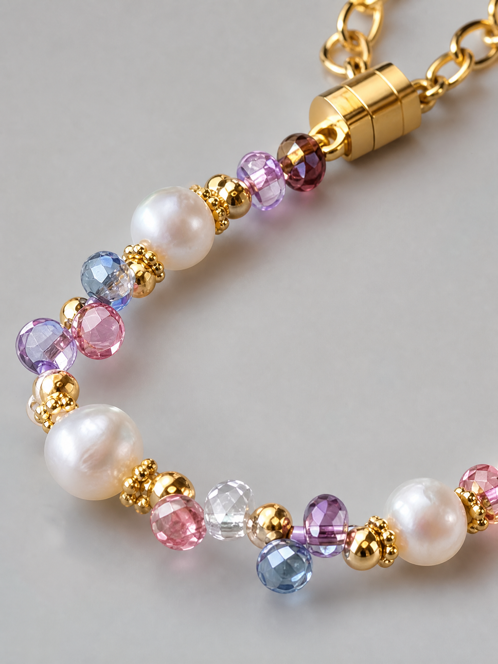 Aurora Pearl & Rainbow Gemstone Bracelet