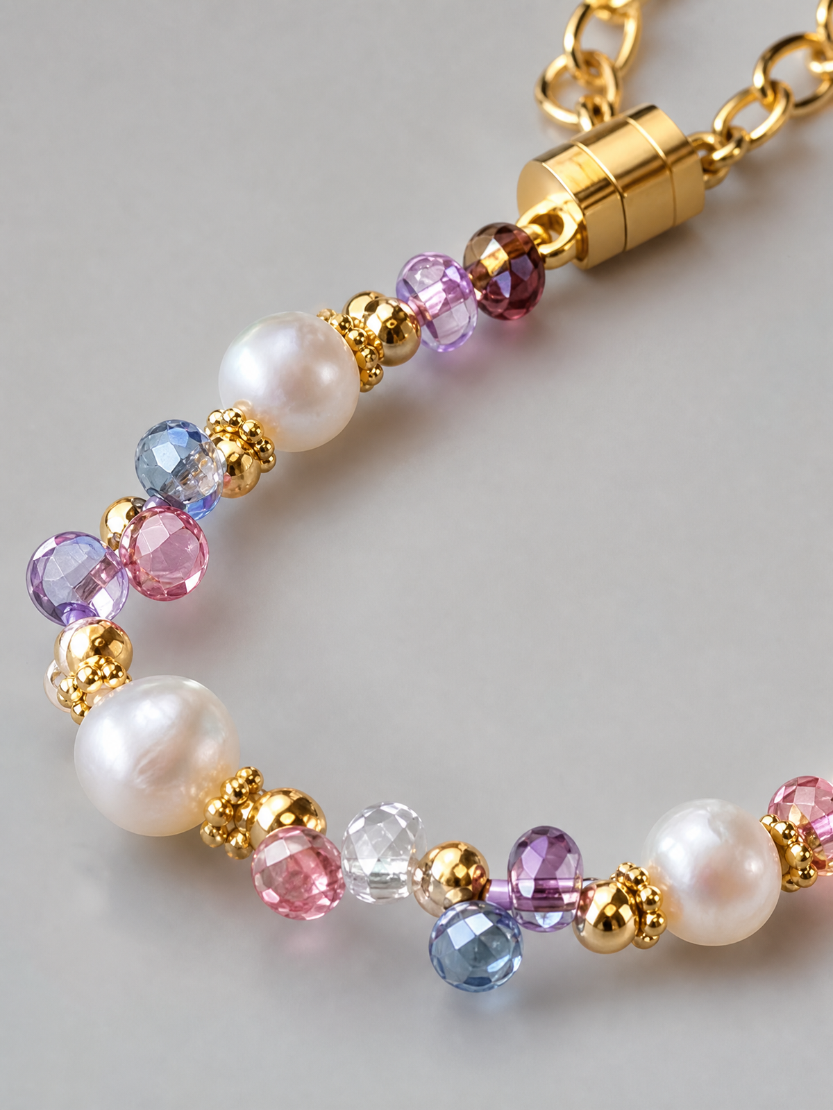 Aurora Pearl & Rainbow Gemstone Bracelet